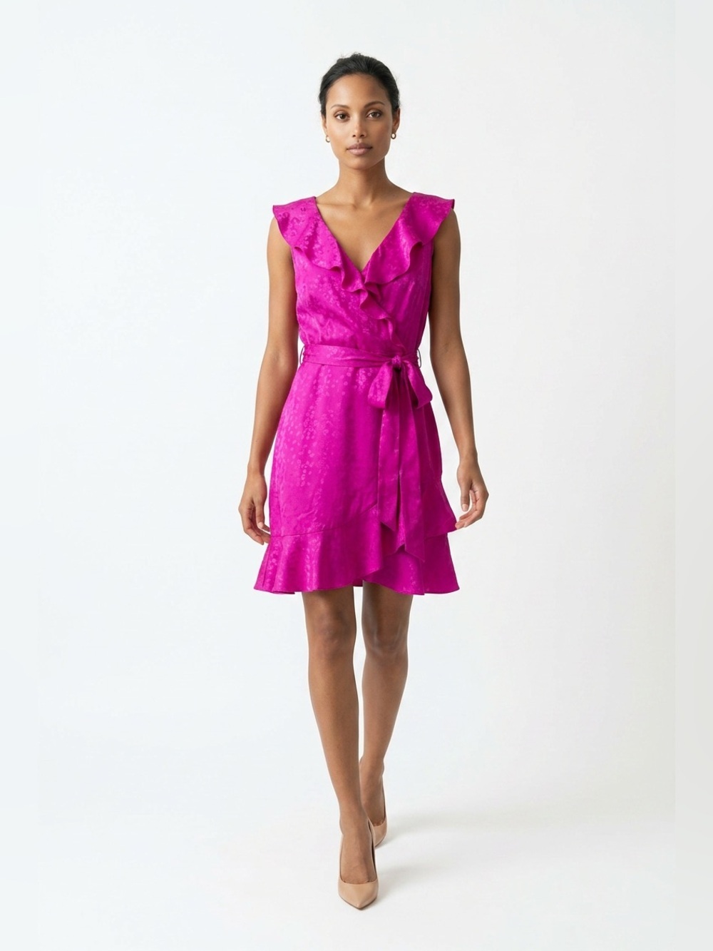DKNY flounced and ruffled dress